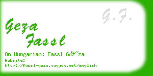 geza fassl business card